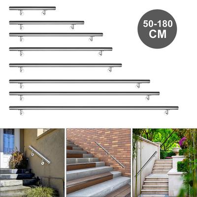 TEMU Stainless Steel Handrail Wall Handrail Stair Railing Railing Wall Staircase Handle Balustrade For Indoor & Outdoor 50-200cm Image