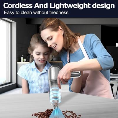 TEMU Portable Car Vacuum Cleaner Cordless: 18000pa High Power Suction Brushless Handheld Vacuum 3 In 1 Rechargeable Mini Car Vacuum With Lightweight For And Office Image