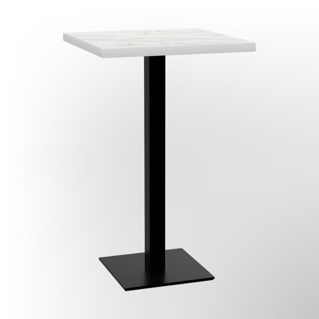 BIG Möbel GmbH Gastro Stehtisch 70x70 cm | D4448 LV Marmor Weiß | Gusseisengestell Image