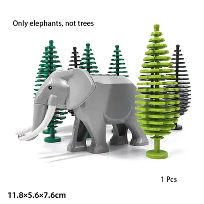 Die Zoo Elefanten Tier Teile MOC Bausteine Farm Ranch City Pet Bricks Spielzeug Kompatibel mit LEGO Image