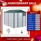 9x6FT Metal Garden Shed Outdoor Storage Shed W/ Sloped Roof Lockable Door Green