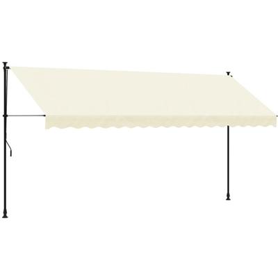 Markise Einziehbar Creme 400x150 cm Stoff und Stahl Vidaxl Image