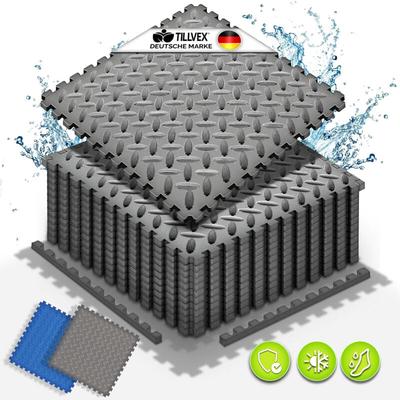 tillvex® Pool Bodenschutzmatte Blau - 48 Stück Unterlegmatte für Pool & Planschbecken Poolmatte Image