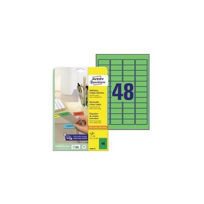 Avery Zweckform - Universaletikett 45,7 x 21,2 mm (b x h) wieder ablösbar Papier grün 960 Image
