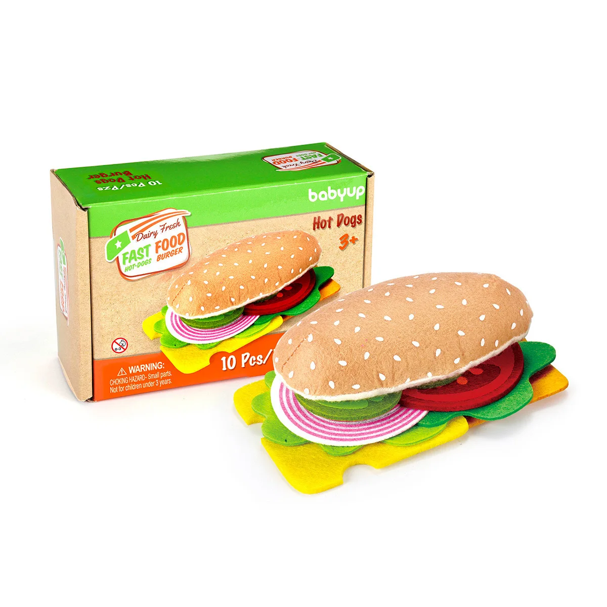 DIY Filz Tuch Burger Spielzeug Set Simulation Filz Hot Dog Burger Pretend Spielen Spielzeug Kinder Küche Spielen Haus Pädagogisches Spielzeug Geschenke Image