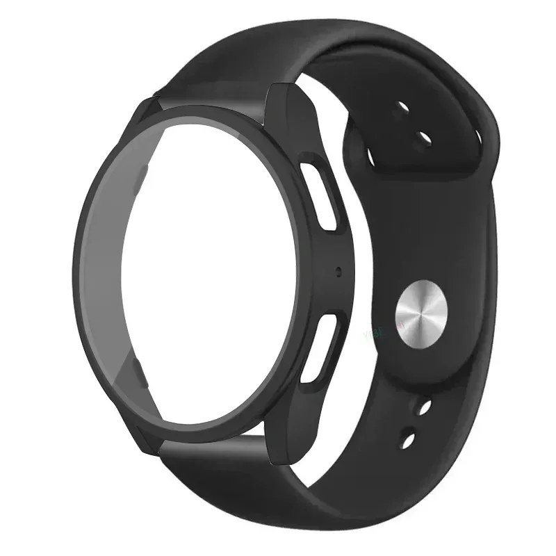 2er-Pack gehärtetes Glas + Gehäuse + Armband für Samsung Galaxy Watch 4 5 40 mm 44 mm Silikonband + Displayschutzhülle auf Galaxy Watch 6 7 Image