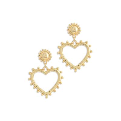 Anabel Aram Open Heart Drop Earrings - Gold