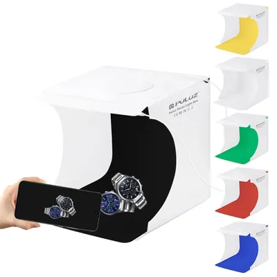 PULUZ 20cm Mini LED Panels Folding Portable Light Photo Lighting Desktop Studio Shooting Tent Box