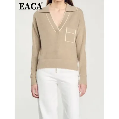 EACA French Temperament Single Item Niche 2024 Autumn And Winter Temperament Multi-color Border