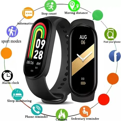 New M8 Band Sports Smartwatch Movement Step Count Bluetooth Fitness Track Bracelet Synchronous Phone