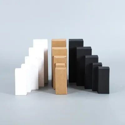 Bulk Pack 20/50PCS Black & White Kraft Paper Gift Boxes for Lipstick Cosmetics Perfume Essential Oil