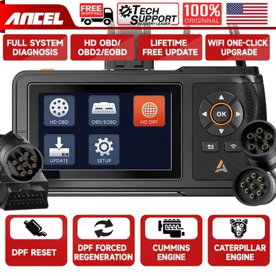 ANCEL HD430 Heavy Duty Truck Scanner DPF Reset & Forced Regeneration for Cummins & Caterpillar