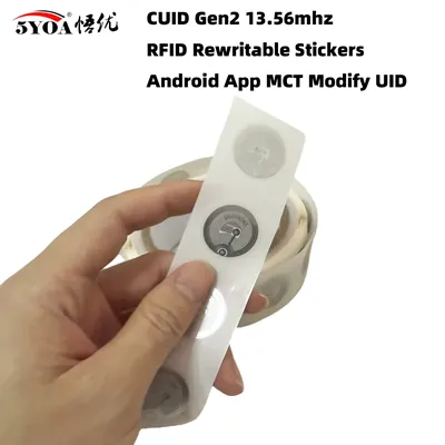 5YOA 13.56mhz CUID changeable S50 1K RFID Sticker Wet Inlay NFC tag Sector 0 Block 0 UID Rewritable