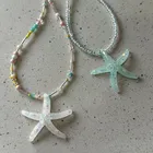 Y2K Collana con ciondolo a forma di stella marina con stella marina in resina grande per donna,