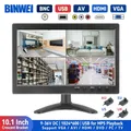 BINWEI Monitor di sicurezza da 10.1'' Piccolo monitor HDMI con doppi altoparlanti integrati Ingresso HDMI VGA BNC per giochi CCTV Raspberry Pi PC