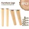 4 pièces pieds de meubles pieds de meubles en bois massif pieds de Table obliques/droits pieds de
