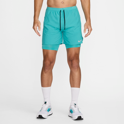 Nike Stride Men's Dri-FIT 13cm (approx.)Hybrid Running Shorts - Green - Polyester