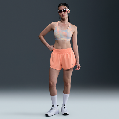 Nike One Women's Dri-FIT Mid-Rise 8cm (approx.) Brief-Lined Shorts - Orange - Polyester