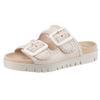 Pantolette GABOR, Damen, Gr. 41, beige (creme), Leder, unifarben, casual, Schuhe, Plateau, Bequemschuh, Sommerschuh mit praktischen Klettverschlüssen