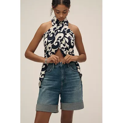 The Austyn High-Rise Cuffed Jean Shorts by Pilcro