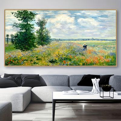 TEMU 1pc Art Deco Landscape Canvas Art Print - Ink On Canvas Wall Art For Home Office, Living Room, Bedroom, Classroom - Indoor Outdoor Orientation Poster Image