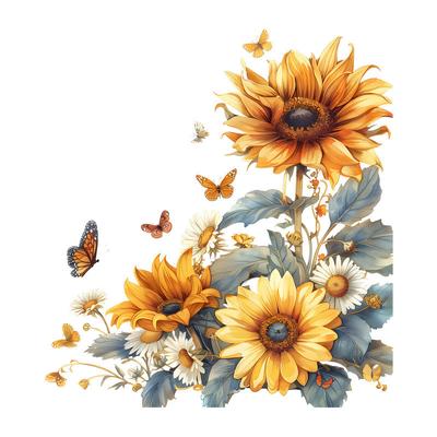 TEMU 2d Flat, Vibrant Sunflower & Waterproof Pvc Fridge Magnet - Easy-to-apply Wall Sticker For Home Decor, Living Room, Bedroom, Dorms With Removable & Reusable Design, Magnets For Fridge, Room Decor Image