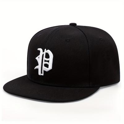 TEMU Gothic B Embroidery Baseball Cap Color Block Hip Hop Snapback Hat Lightweight Adjustable Dad Hats For Women Men Image