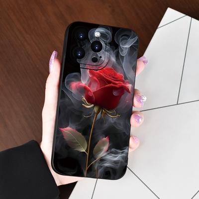 TEMU Creative Rose Patterns Are Simple And Unique For Men And Women, Fashion Trend Matte Texture Phone Case, For Iphone 15 14 11 Xs Xr X 7 8 Plus Pro , As A Gift , Family, Boyfriend, Girlfriend Image