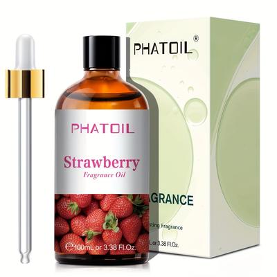 TEMU Phatoil 1pc 100ml/3.38fl.oz Strawberry Fragrance Oils For Diffuser Humidifier Candle Making Image