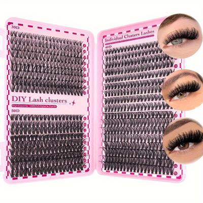 TEMU Cluster Eyelash Extensions D , False Eyelashes Natural Lashes, 3d Waterproof, Eyelashes, Suitable For Daily Parties, 9-16mm, 30d40d50d Thickness, Cat Eye, Doll Eye, And Image