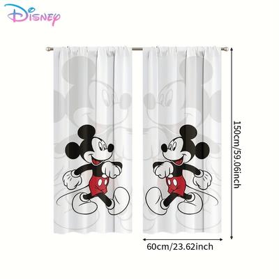 TEMU 2pcs/set Character Large Curtain, With Rod , Semi-transparent Curtain, Easy To Hang, Suitable For Bedroom, Office, Kitchen, Living Room And Study Decoratio Image