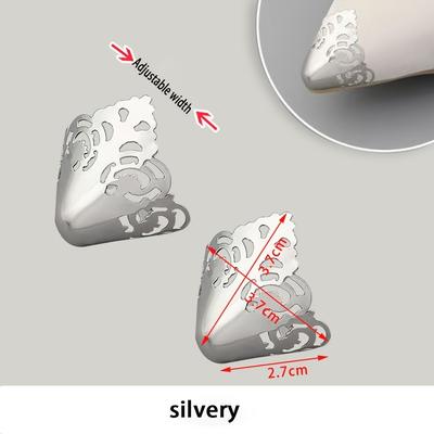 TEMU -color Metal Toe Caps, Adjustable Width, Hollow High Heel Caps, Elegant High Heel Covers, Suitable For Shoe Decoration And Protection.
