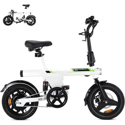 TEMU Foldable Electric Bicycles, 14-inch Electric .8ah Battery, 250w And Max 25km/h Compact E-bike With 3h Fast Charging, 3 Riding , , Range Max Range, Folding Pedelec For Adults/teens Image