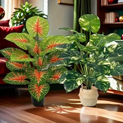 TEMU 2pcs Of Realistic Artificial Plants, Plastic Indoor/outdoor Decorations, Weddings, Gardens, Homes, Room Types, Floor , Easter, Thanksgiving, 's Day, Day, Graduations Image