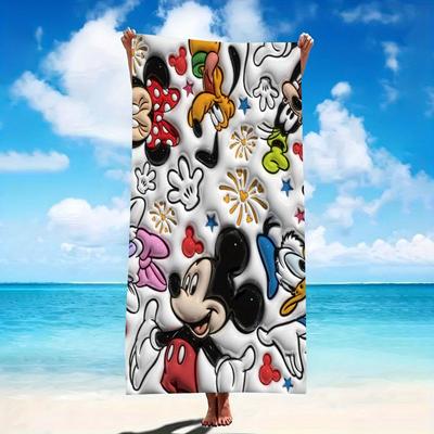 TEMU 1pc 2d Flat Printing Beach Towels And Oversized Quick Dry Microfiber Beach Towel-1pc Beach Towel For Adults And Teens-for Travel, Swim, Camping Easter Stj0216aa, 2d Flat Image