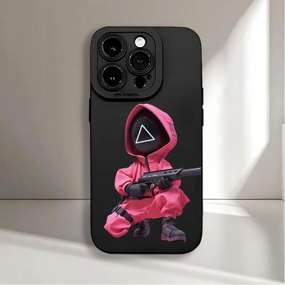 TEMU Ink Game Triangle Pattern Uv Printing Matte Phone Angel Eyes Soft Case Cover With 360 Degree Full Protection For Iphone 16 11 12 13 14 15 Pro Max Xr X/xs 7 8 Plus Se Mini Image