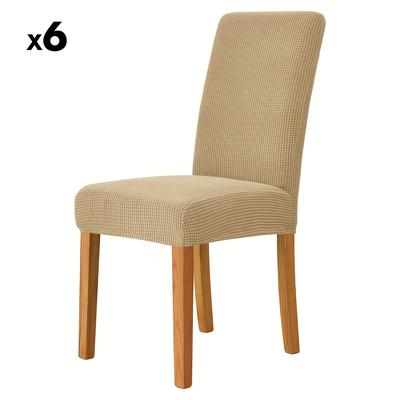 TEMU 4/6pcs Stretch Corn Velvet Mid-back Chair Covers - Hotel & Home Use, Elastic Seat Covers, , Machine Washable Image