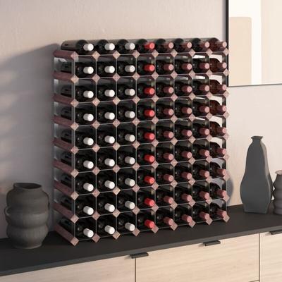 Weinregal für 72 Flaschen Braun Massivholz Kiefer Image