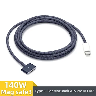 2m USB Type C to Magnetic Magsafe 3 Generation Cable Charger Adapter For MacBook Pro Air 14 16 M2 140W Fast Charging Cable Cord