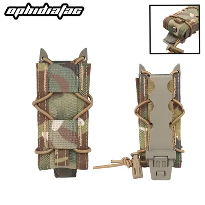 OPHIDIAN Magazine Pouch 9mm Pistol Single Mag Bag Molle Flashlight Pouch Torch Holder Hunting Knife Holster Shooting Airsoft