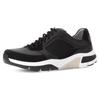 Keilsneaker GABOR ROLLINGSOFT, Herren, Gr. 10,5 (45), schwarz, Nappaleder, Veloursleder, Mesh, sportlich, Schuhe, Freizeitschuh, Halbschuh, Schnürschuh mit Logo an der Ferse, G-Weite