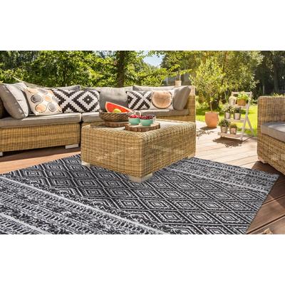 Teppich KAYOOM "Sunny 110", schwarz, B:80cm H:8mm L:150cm, Polyester, Teppiche, Besonders pflegeleicht. Im Innen- und Außenbereich verwendbar. Image