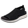 Sandale REMONTE, Damen, Gr. 37, schwarz, Textil, meliert, casual, Schuhe, Sandale, Sommerschuh, Komfortschuh mit funkelnden Strasssteinen