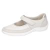 Riemchenballerina WALDLÄUFER "HENNI", Damen, Gr. 4 (37), silber (hellgrau, silberfarben), Nubukleder, Nappaleder, Textil, klassisch, Schuhe, Halbschuh, Komfortschuh, Klettschuh in Weite H (= sehr weit)