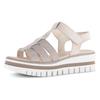 Sandalette GABOR, Damen, Gr. 43, rosa (rosé), Ziegenveloursleder, Textil, Glitzer, modisch, Schuhe, Plateau, Sommerschuh, Riemchensandale mit Best Fitting-Ausstattung