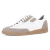 Sneaker PIUS GABOR, Herren, Gr. 10 (44,5), weiß (weiß, beige), Nappaleder, Veloursleder, sportlich, Schuhe, Freizeitschuh, Schnürschuh, Halbschuh mit Perforation, G-Weite