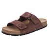 Pantolette ROHDE "SOAVE", Herren, Gr. 47, braun (dunkelbraun), Veloursleder, klassisch, Schuhe, Sommerschuh, Strandschuh, Schlappen, Hausschuh mit Klettriemchen