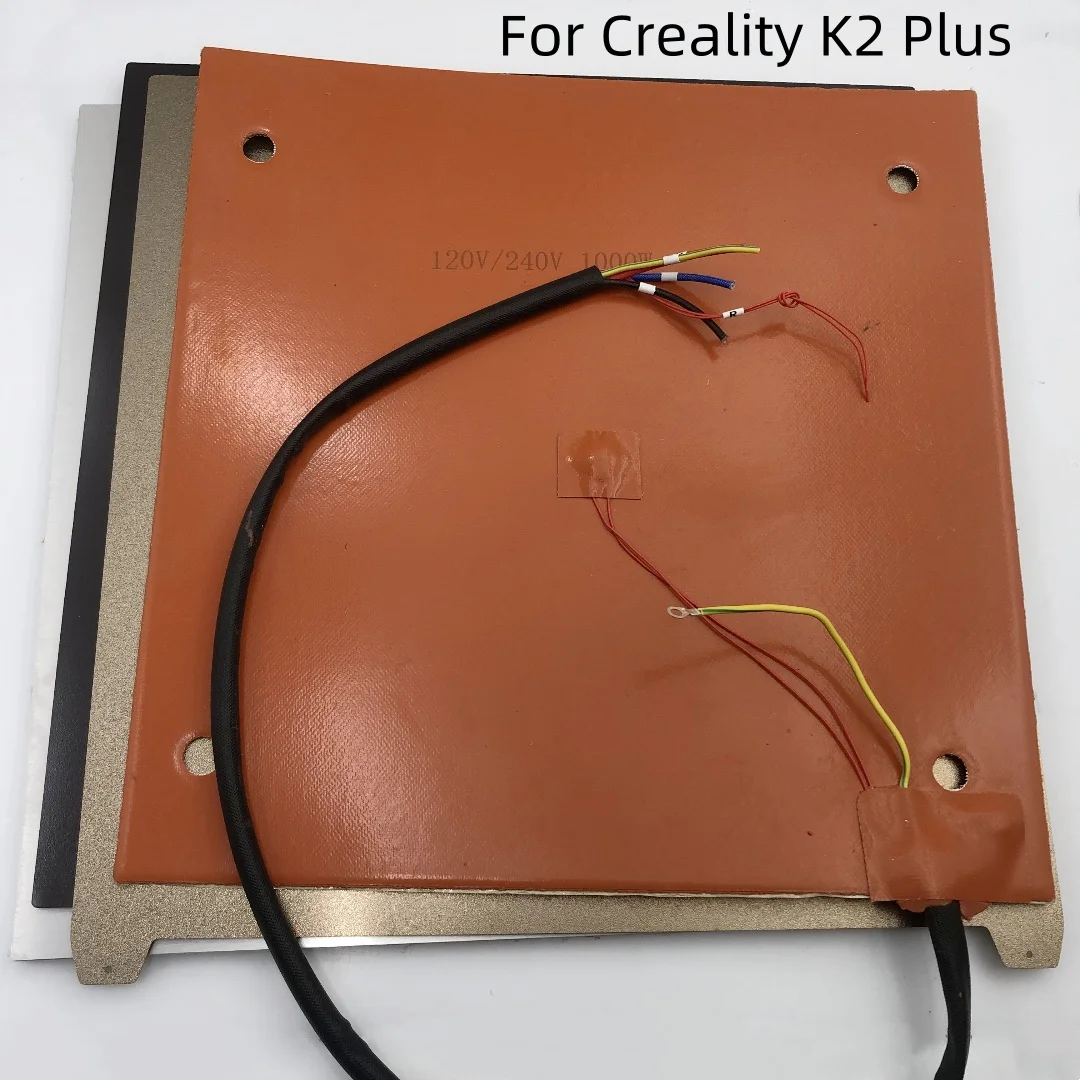 Funssor Creality K2 plus beheiztes Bett-Upgrade-Kit aus Aluminiumlegierung mit 8 mm Dicke und 1000 Watt Silikonpad Image