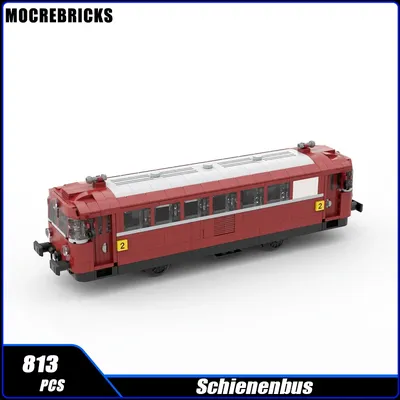 Stadt Eisenbahn Bus DB BR VT 98 Diesel Track Fernbedienung Zug Baustein Montage Modell Technologie Image