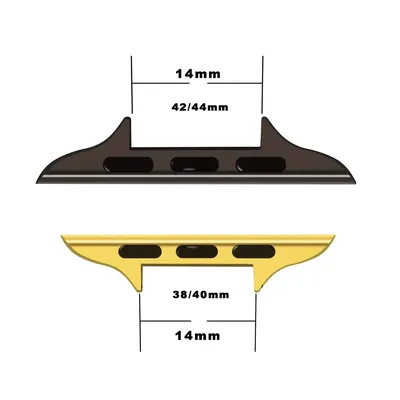 14 mm breiter Apple Watch-Anschlussadapter für Apple Watch Band 42 mm 38 mm 44 mm 40 mm Iwatch SE/6/5/4 UTHAI A70 Image